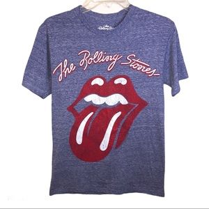 The Rolling Stones Tongue and Lips Blue Band Tee Shirt